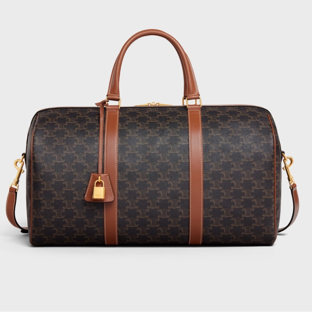 MEDIUM TRAVEL BAG IN TRIOMPHE CANVAS AND CALFSKIN - Picture 2 of 16